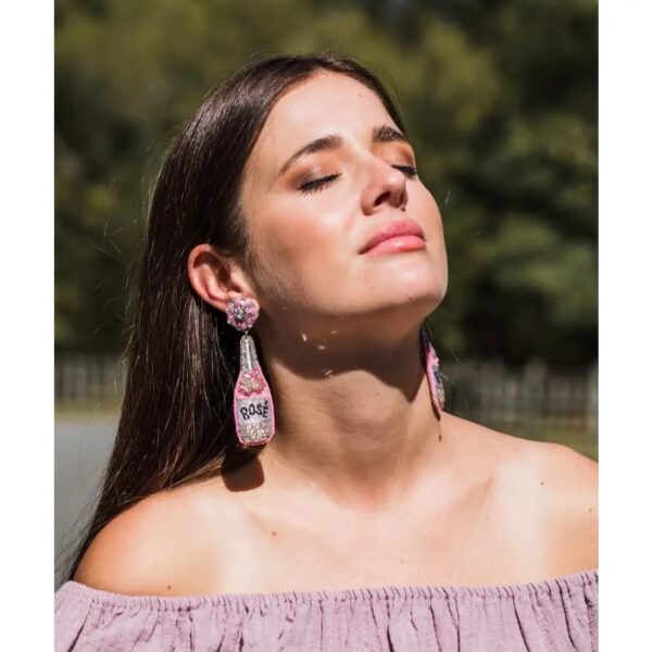allie beads rose bottle earrings